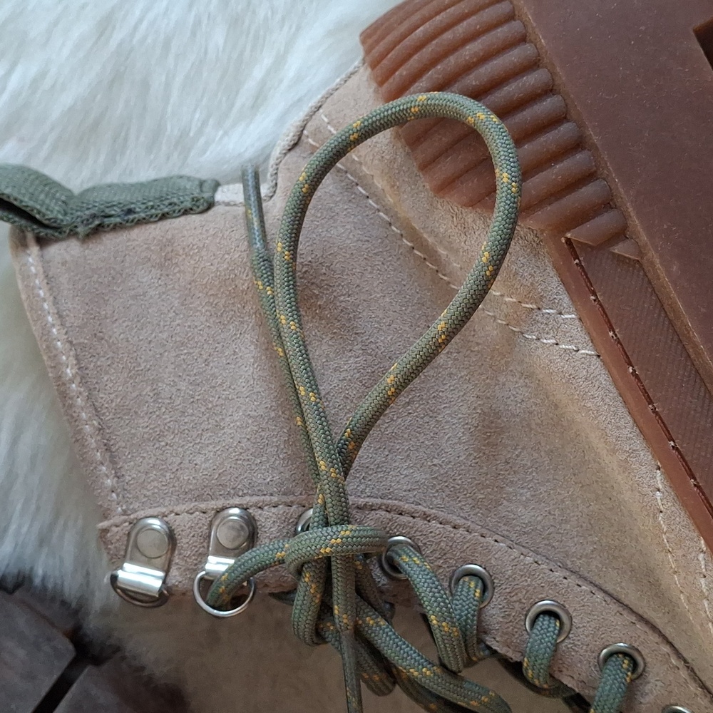 Zara Suede Lace Up Platform Ankle Boot - Picture 12 of 15